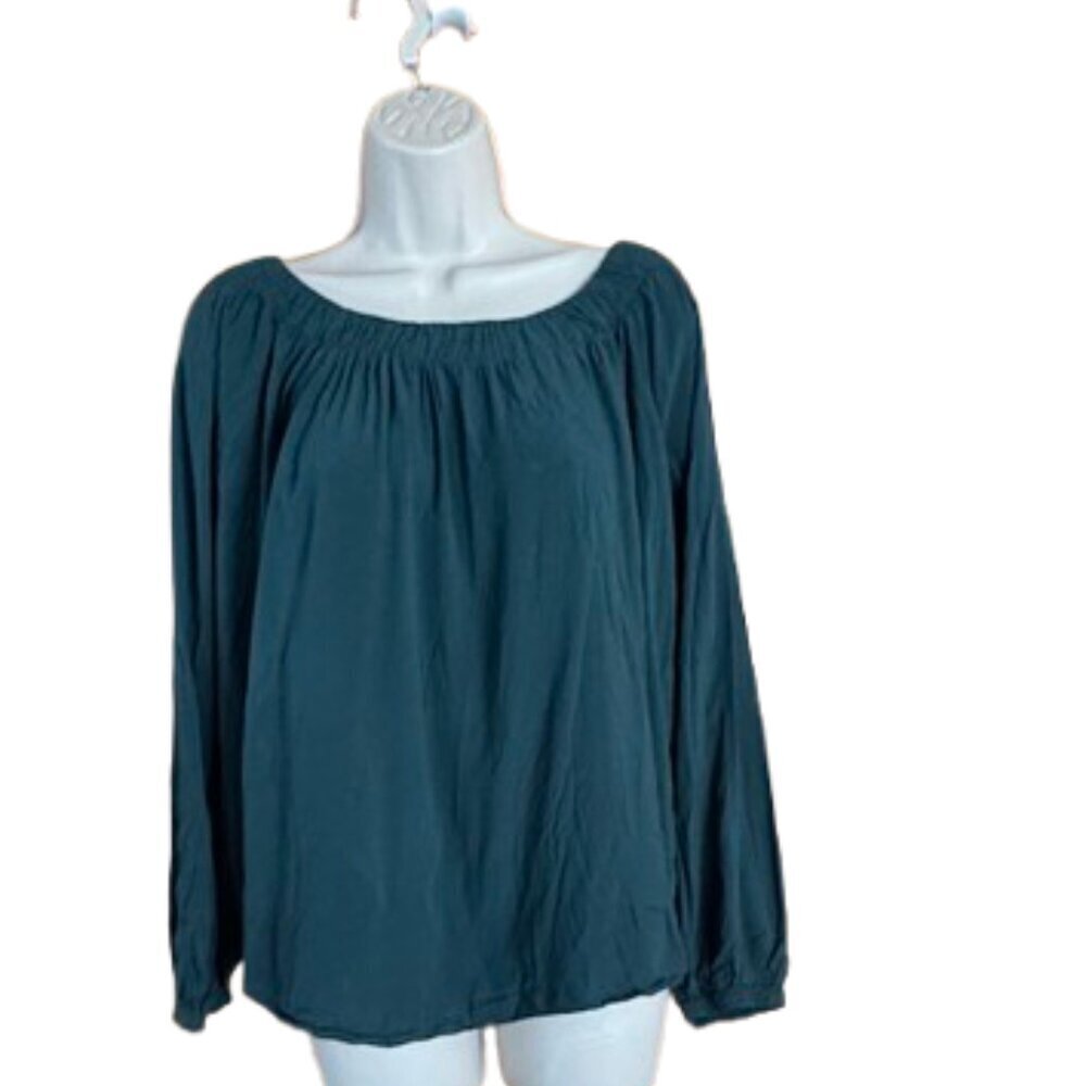 Loft Boat neck blouse Medium, Forrest Green (A4)